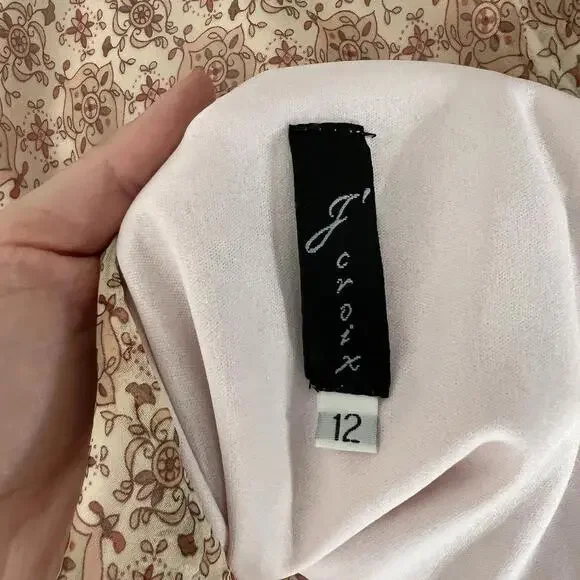 Vintage Cottage Core Prairie Dress Womens Floral Tea Midi Dress Size 12 - Picture 6 of 8